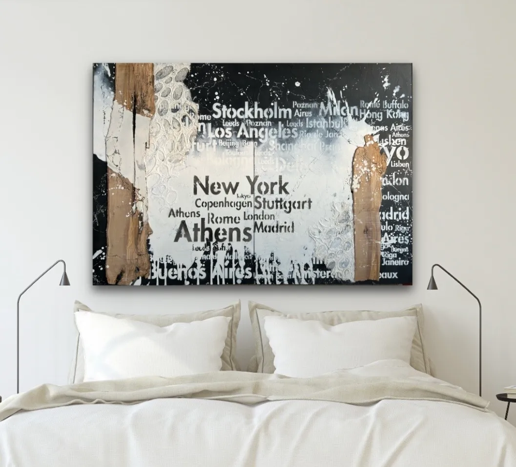 Sandra Kühn – Acrylbild auf Holz aus der Serie Arbeiten mit Holz, Werk 4