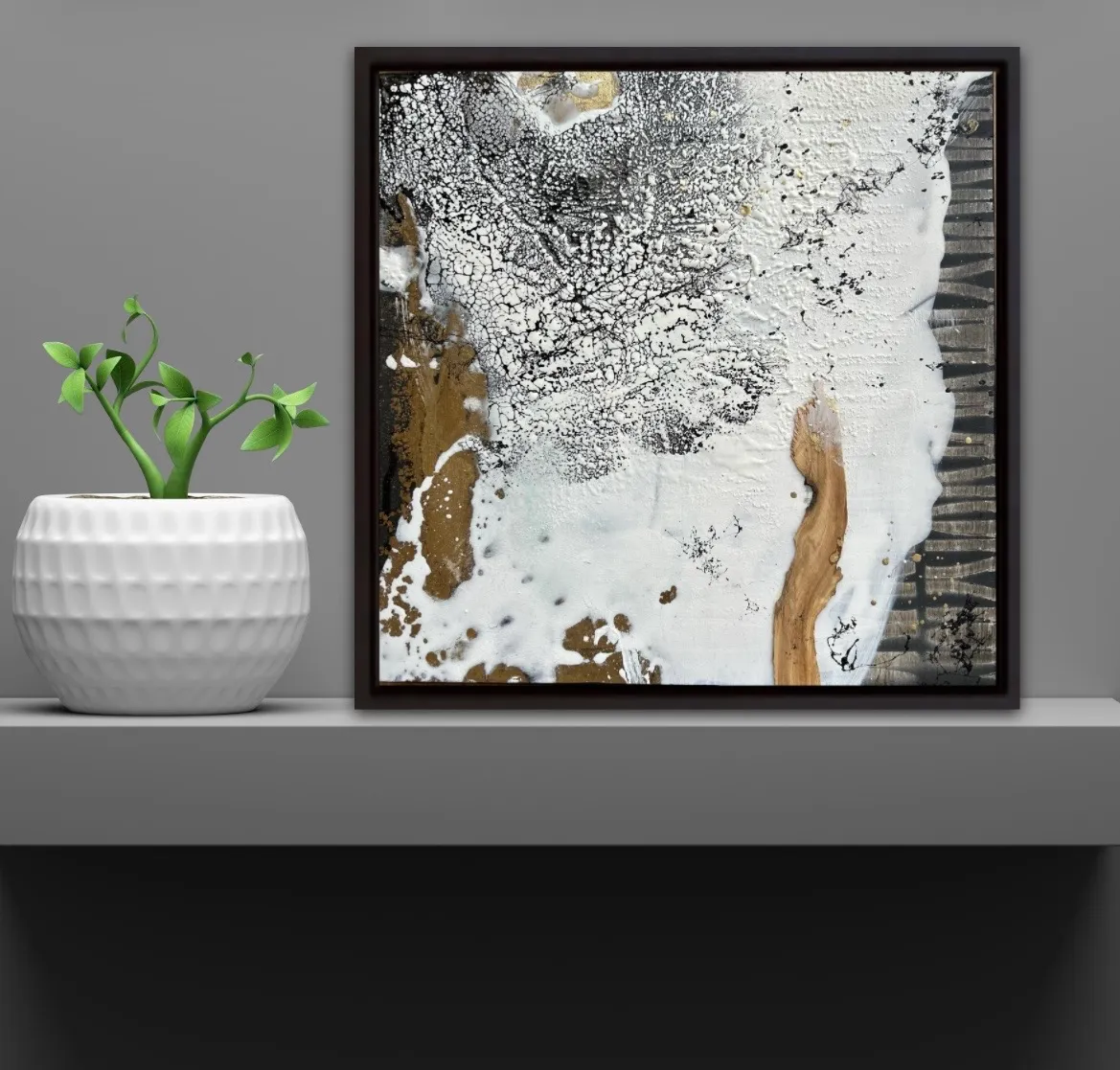 Sandra Kühn – Acrylbild auf Holz aus der Serie Arbeiten mit Holz, Werk 3