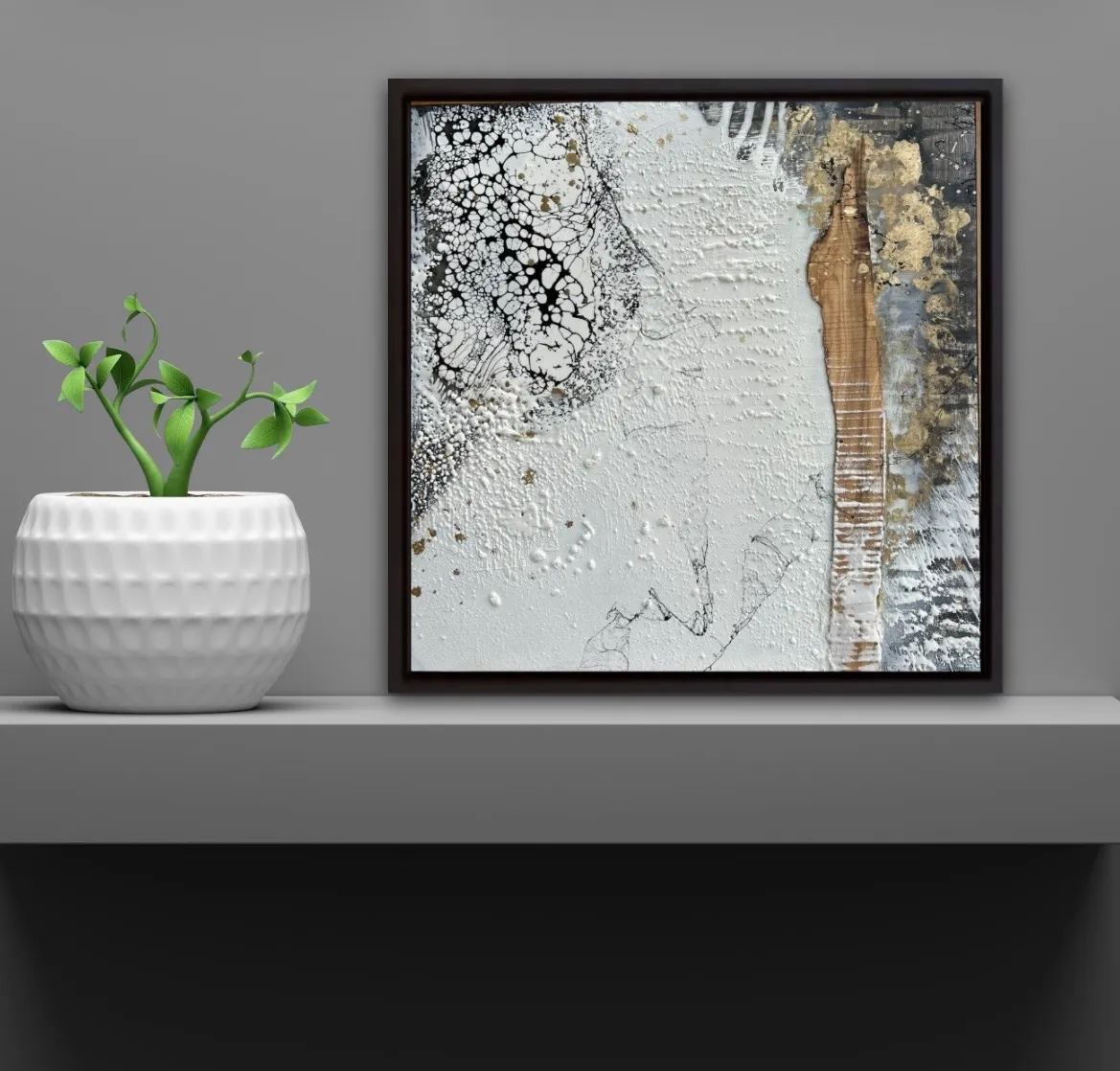 Sandra Kühn – Acrylbild auf Holz aus der Serie Arbeiten mit Holz, Werk 2