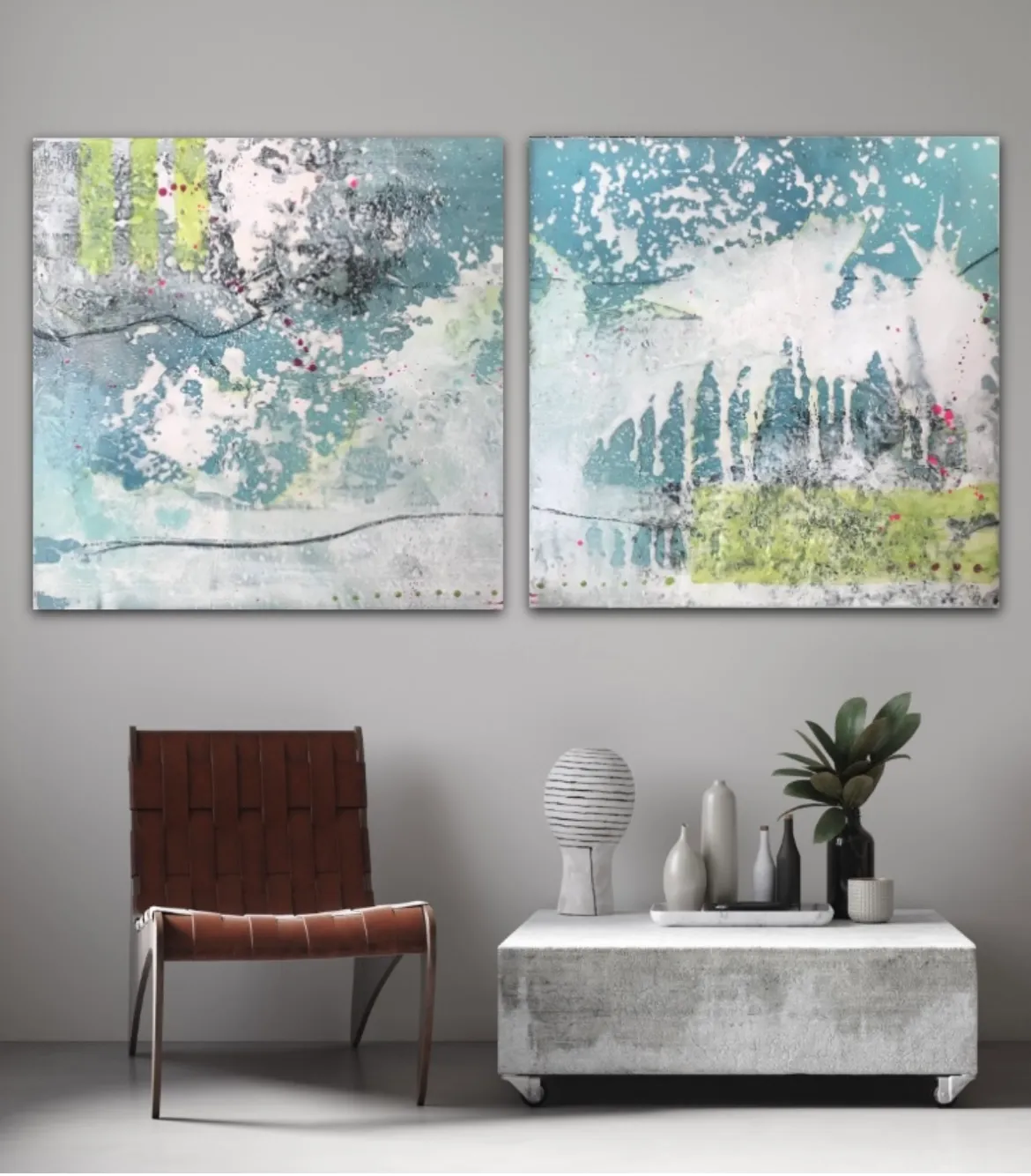 Sandra Kühn – abstraktes Acrylbild aus der Serie Arbeiten mit Struktur, Werk 2