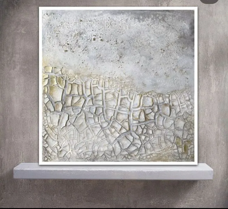 Sandra Kühn – „Im Aufbruch“, 60 × 60 cm, Acrylmalerei aus der Serie Arbeiten mit Struktur
