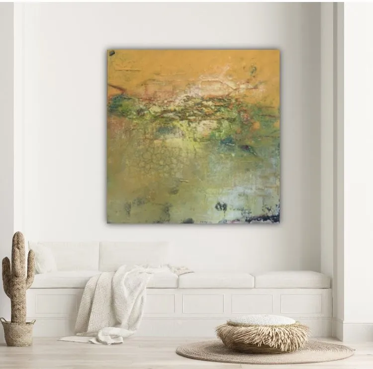 Sandra Kühn – „Sonnenlicht“, 80 × 80 cm, Acrylmalerei aus der Serie Arbeiten mit Struktur
