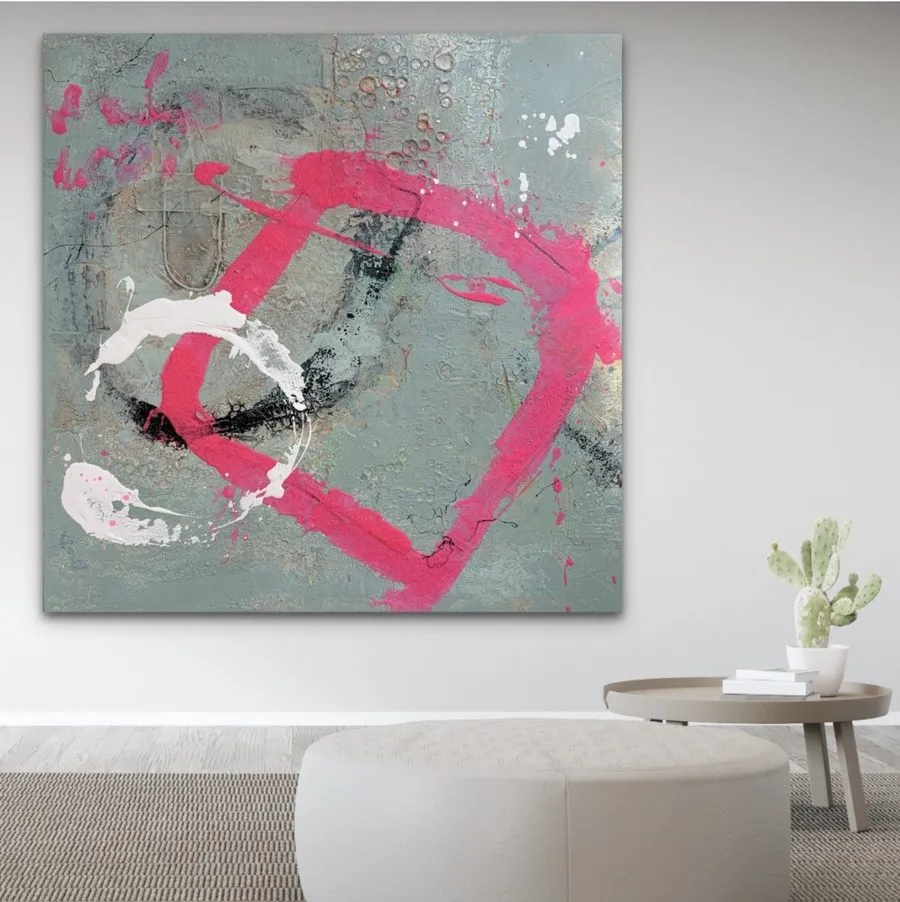 Sandra Kühn – „Wenn Stille spricht“, 80 × 80 cm, Acrylmalerei aus der Serie Arbeiten mit Struktur