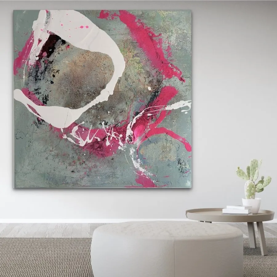 Sandra Kühn – „Wenn Stille spricht“, 80 × 80 cm, Acrylmalerei aus der Serie Arbeiten mit Struktur