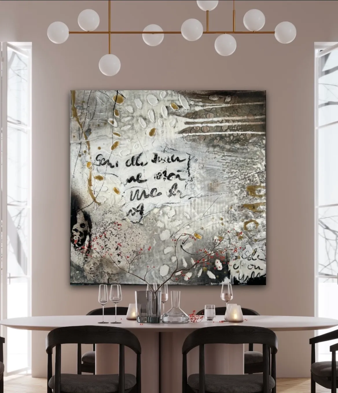 Sandra Kühn – abstraktes Acrylbild aus der Serie Arbeiten mit Struktur, Werk 1